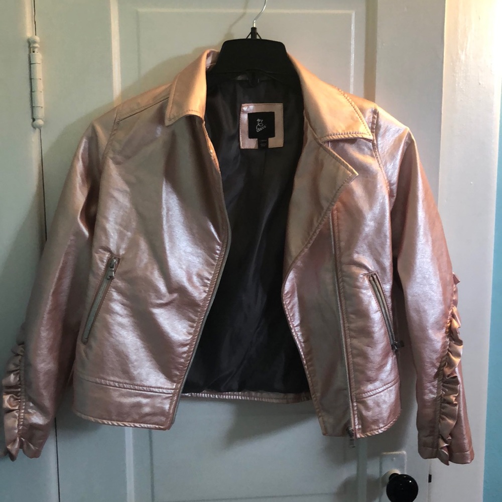 Metallic pink girls’ jacket, new without tags